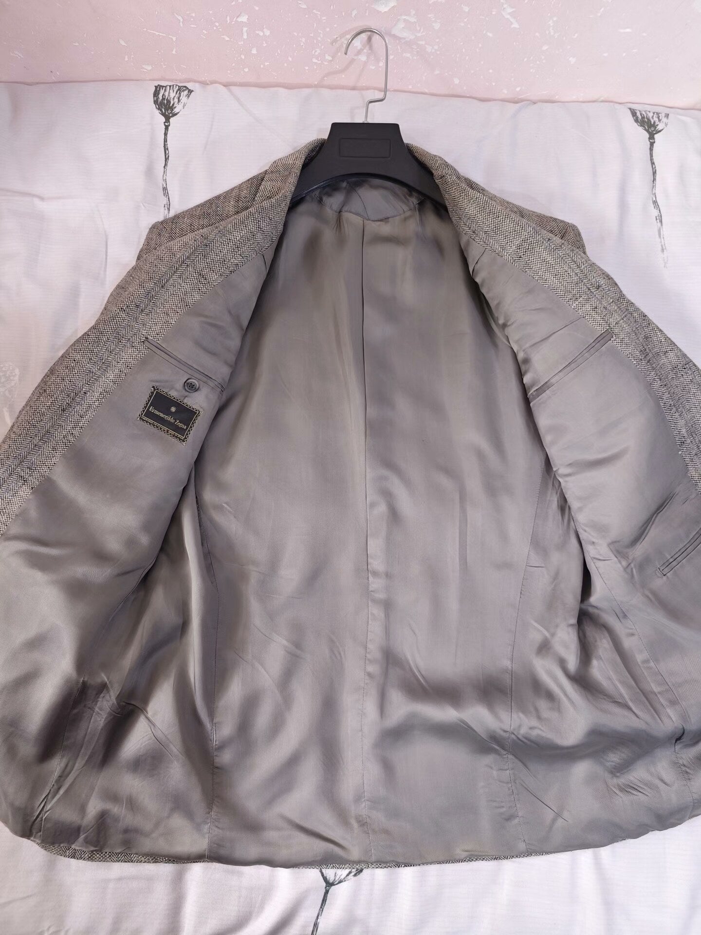 Zegna Gray Wool Linen Blazer