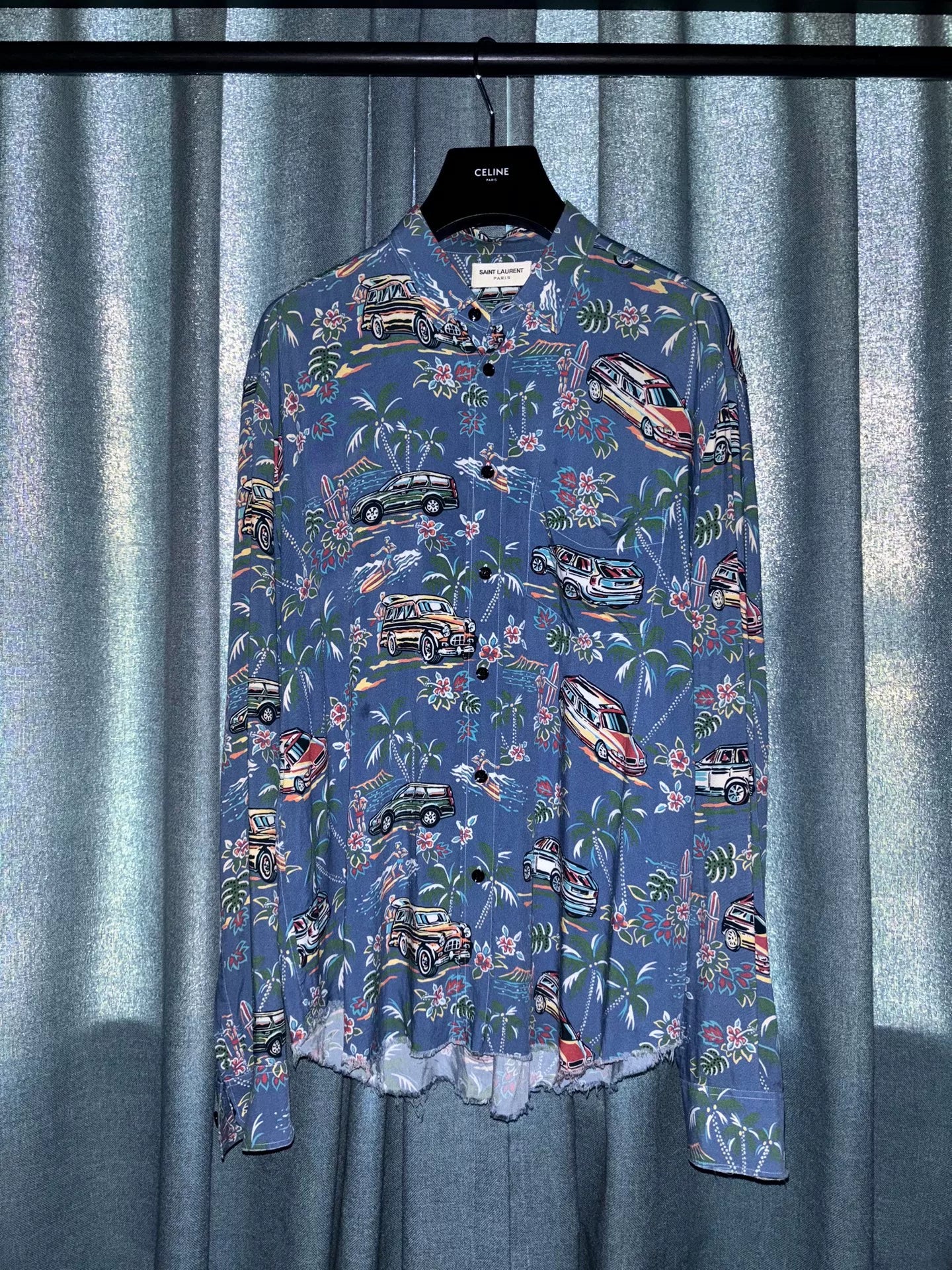 Saint Laurent Hawaiian Print Button-Up Shirt