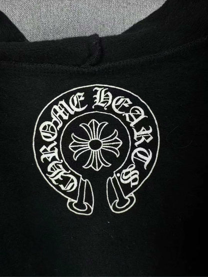 chrome hearts black star zip hoodie