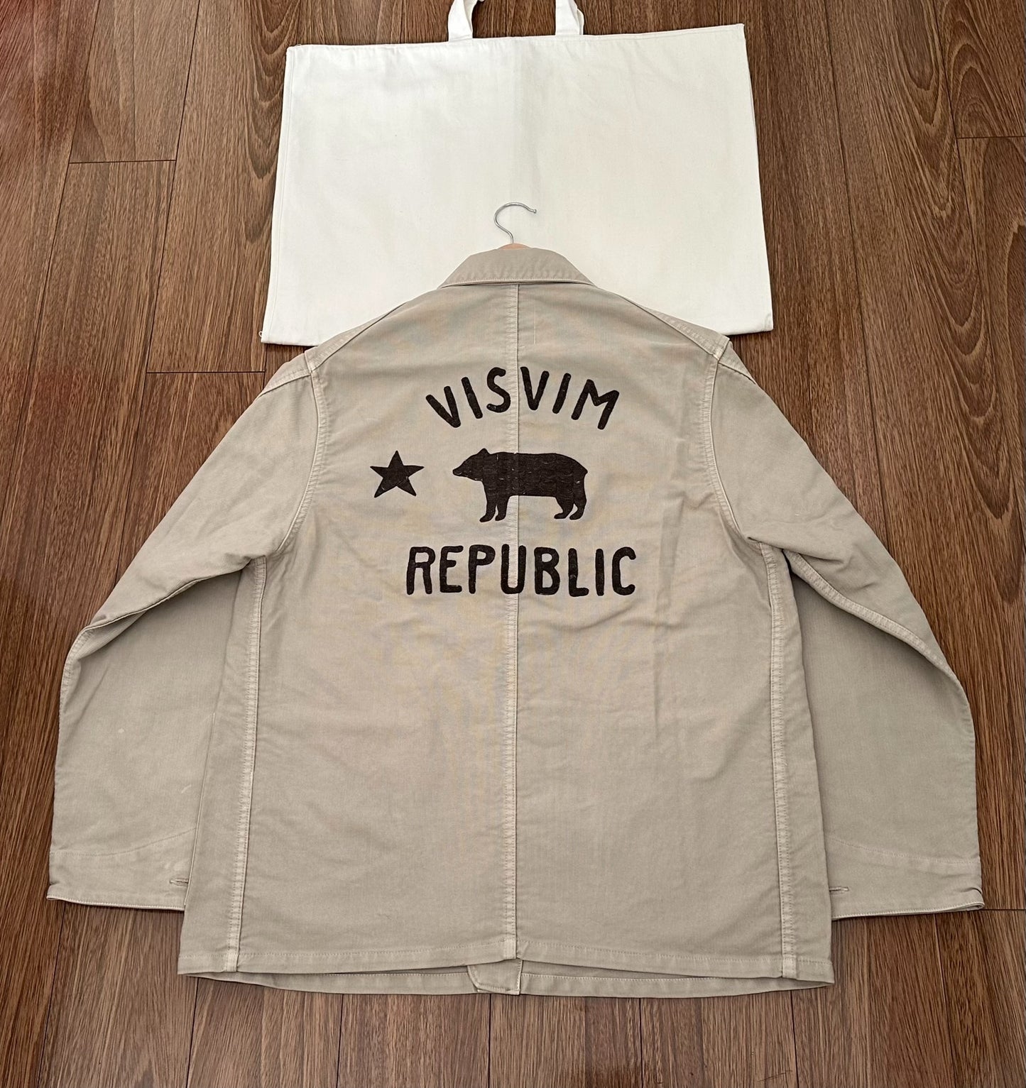 visvim coverall in beige corduroy jacket