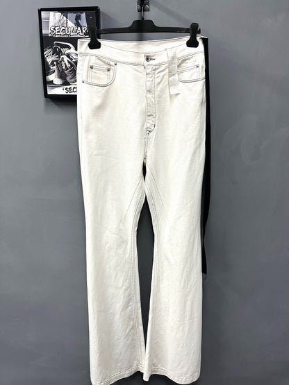 Rick Owens Bolan Bootcut White Jeans