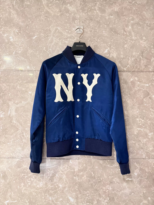 Gucci x MLB NY Logo Silk Baseball Jacket