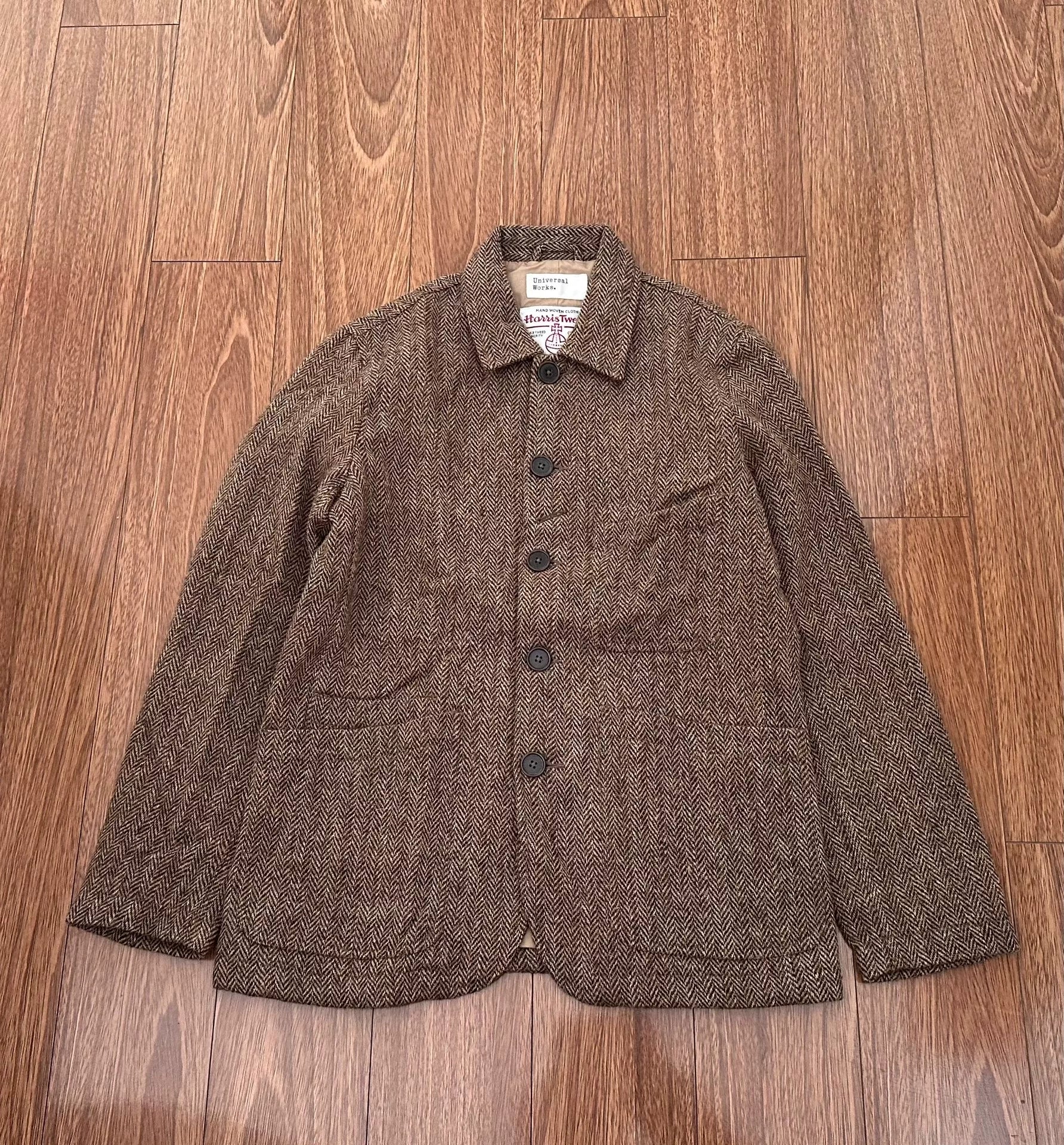 universal works harris tweed jacket s size