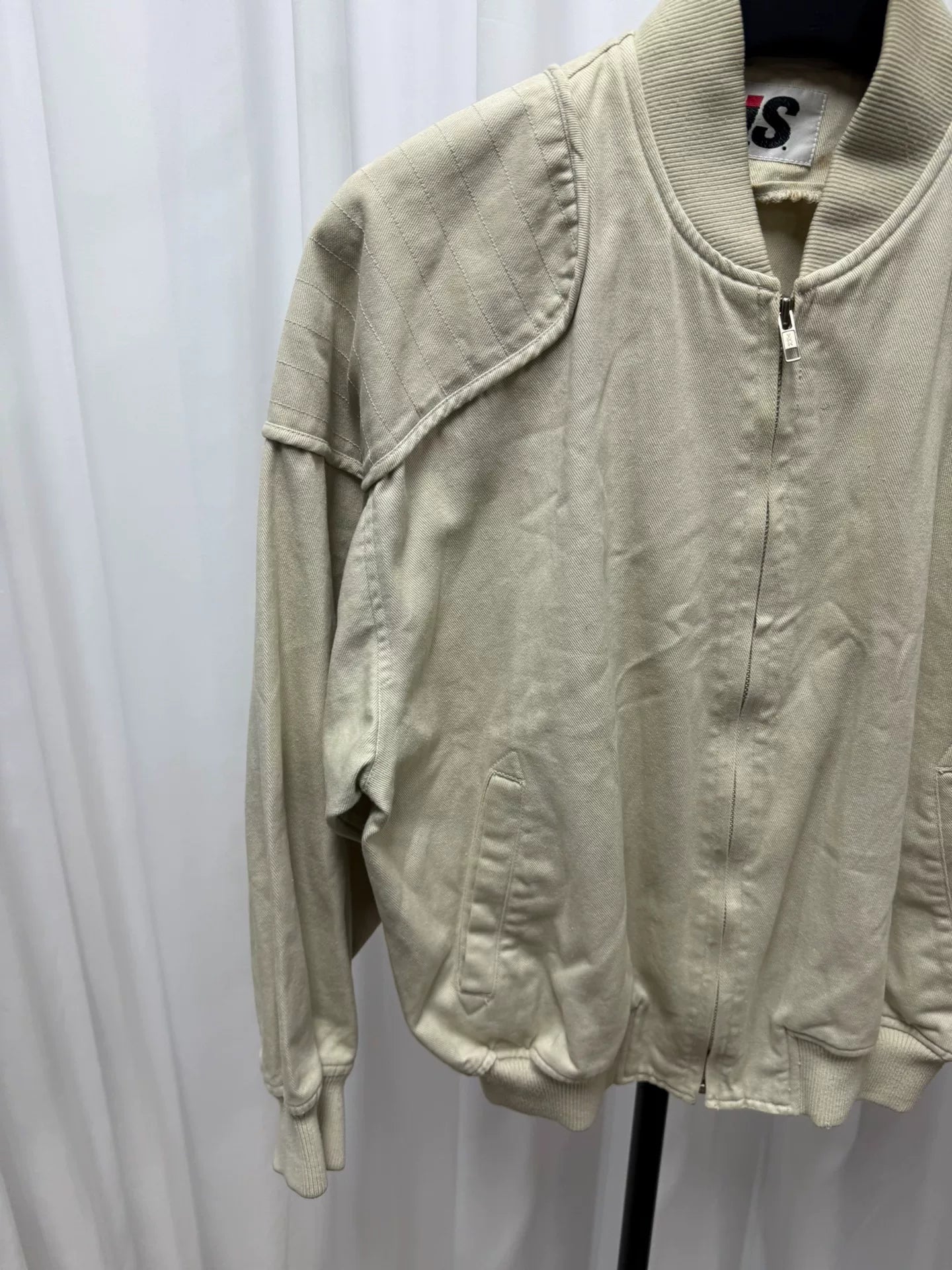 issey miyake men canvas jacket in beige