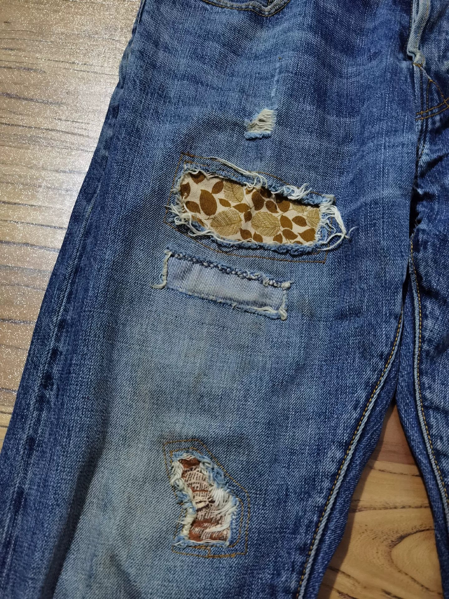 Ralph Lauren Extreme Distressed Patch Jeans