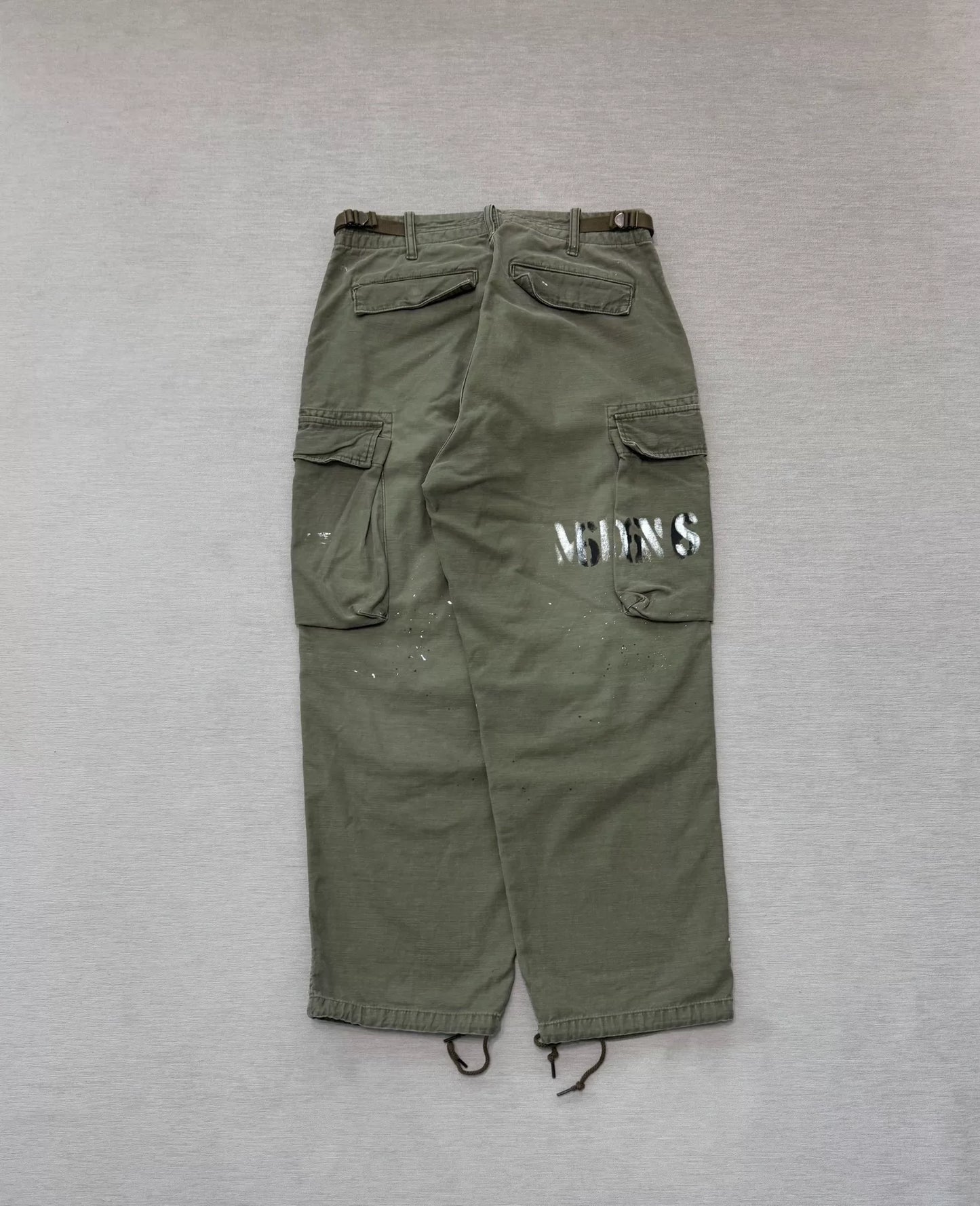 vintage water-washed utility cargo pants
