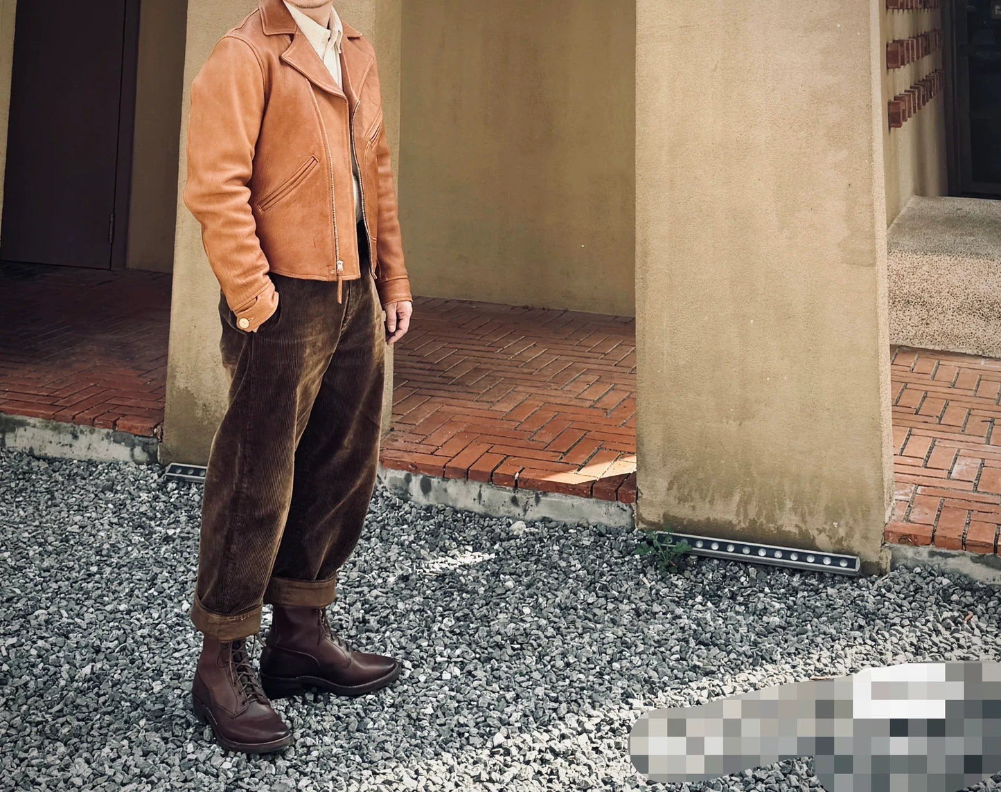 sunset orange leather biker jacket