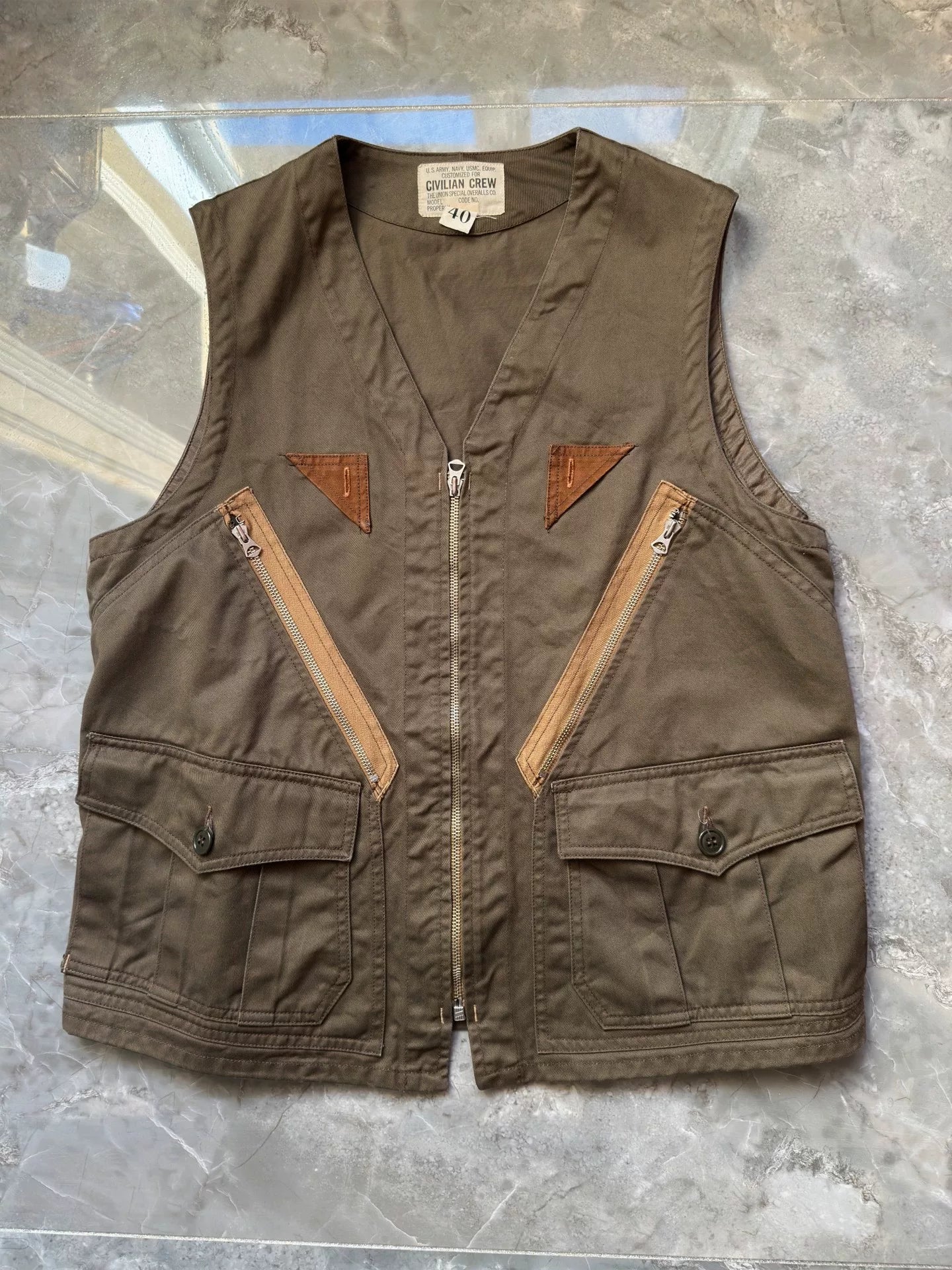 Freewheelers Flight Vest in Olive Green