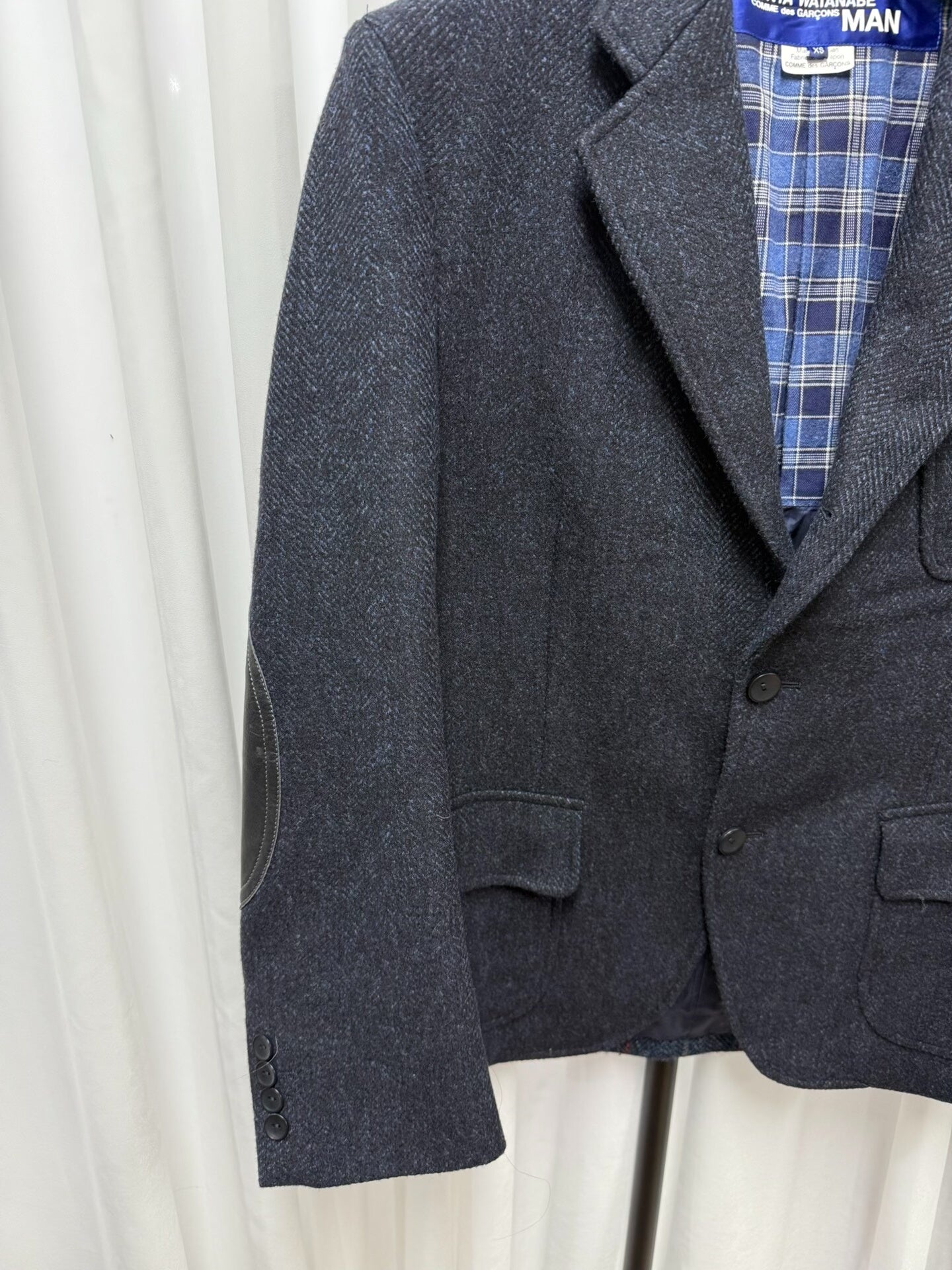 junya watanabe man denim jacket with leather