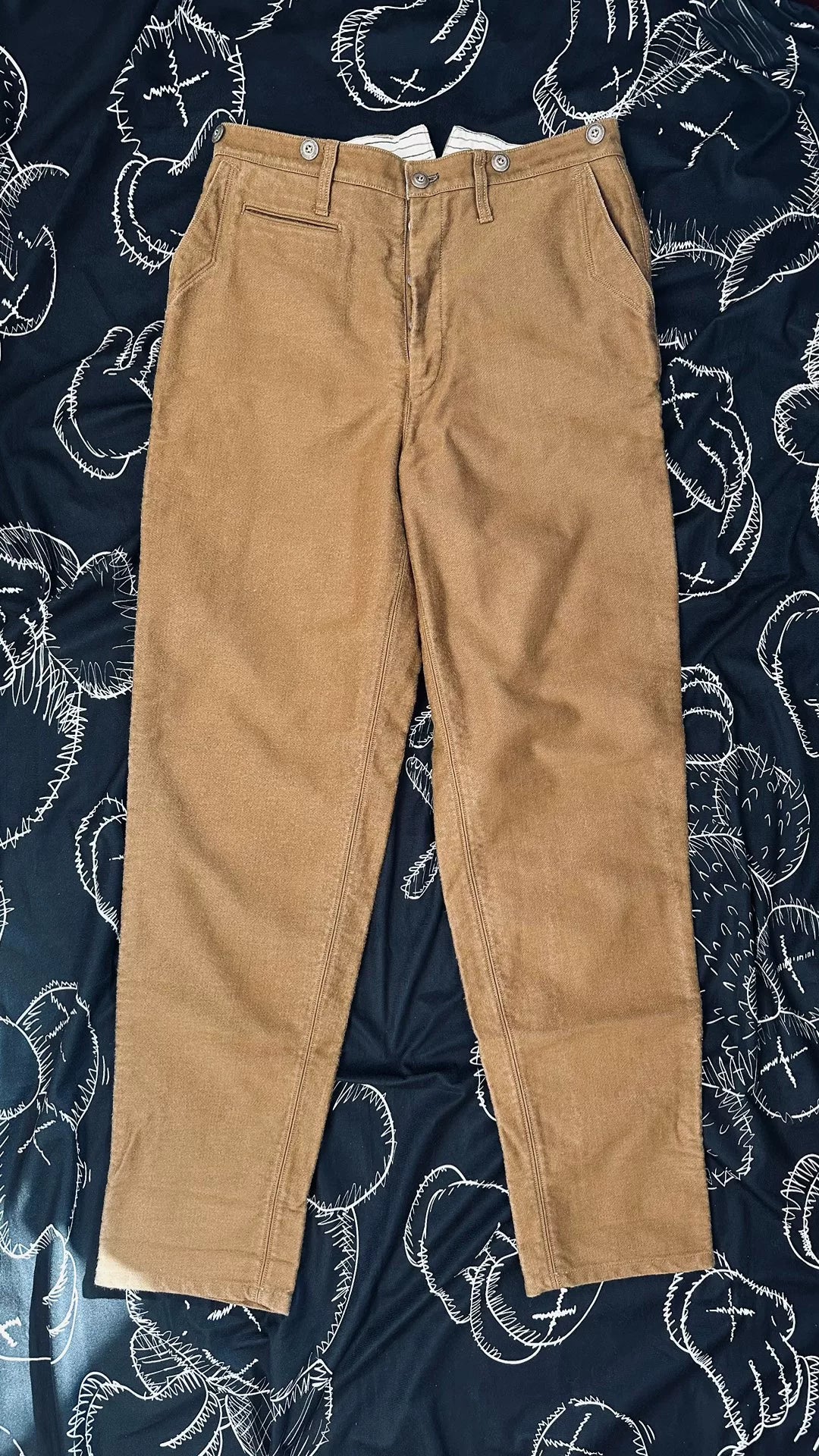 vintage Moleskin Trousers in Brown