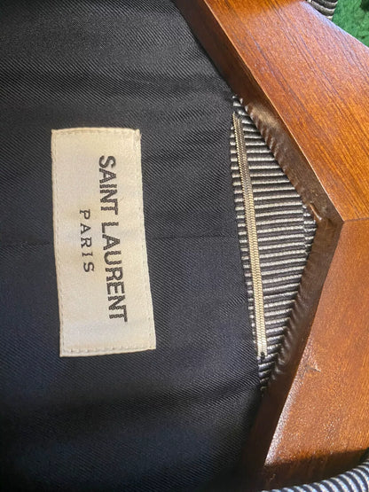 Saint Laurent Paris Gray Pinstripe Blazer