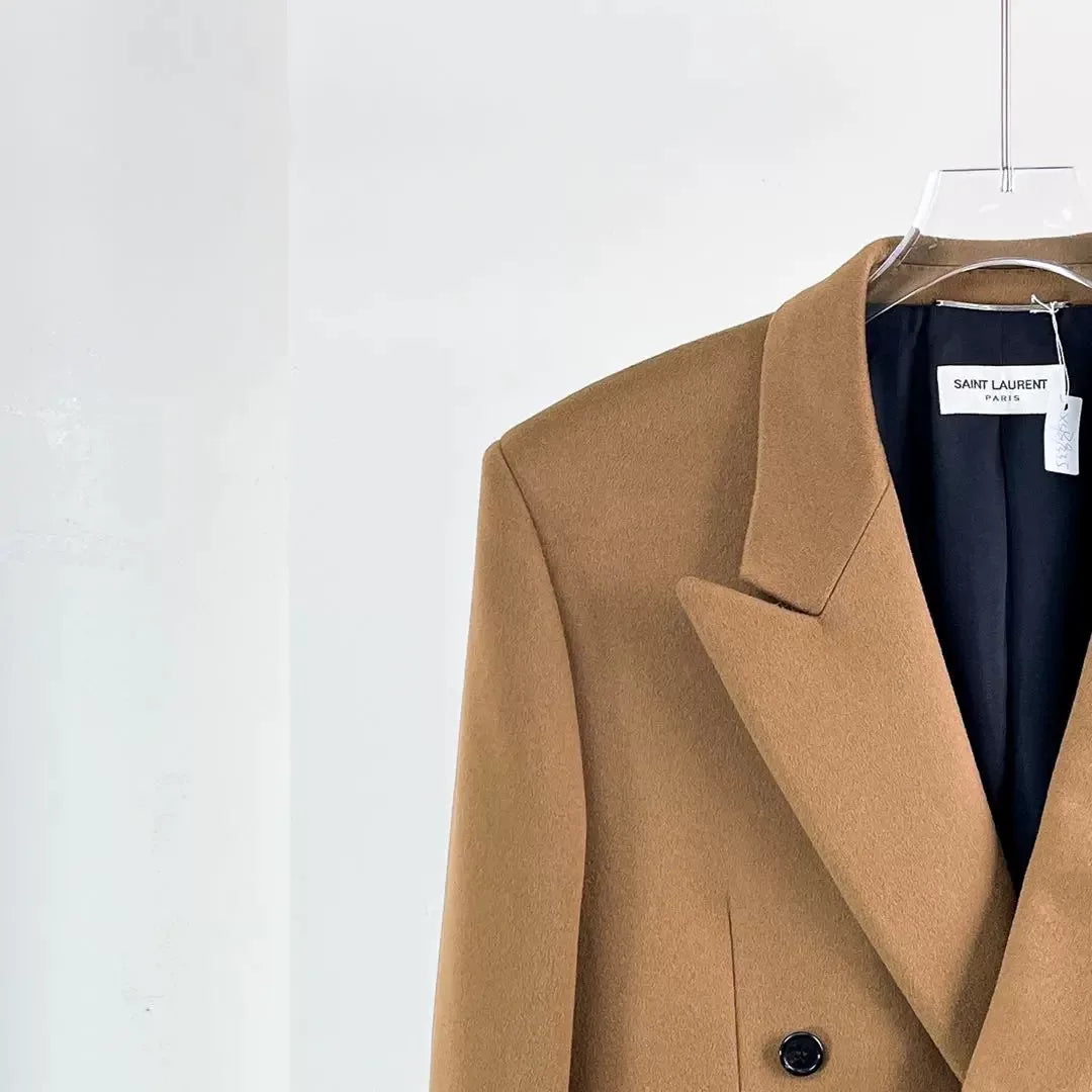 Saint Laurent Wool Double-Breasted Coat