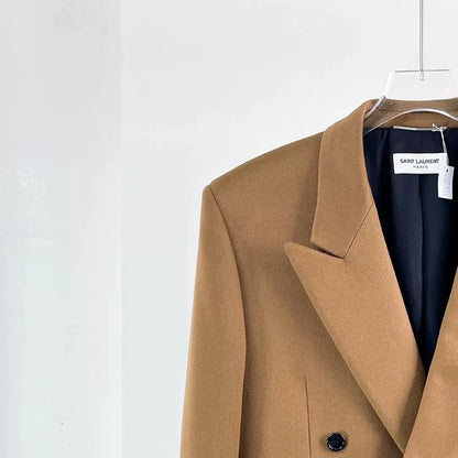 Saint Laurent Wool Double-Breasted Coat