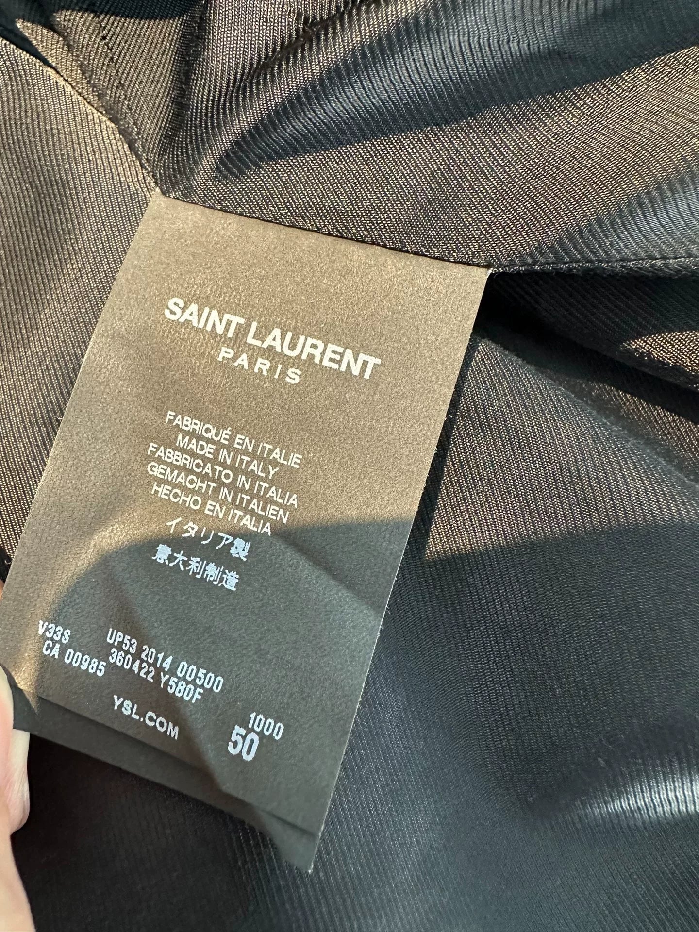 Saint Laurent Black Lambskin Wool Jacket