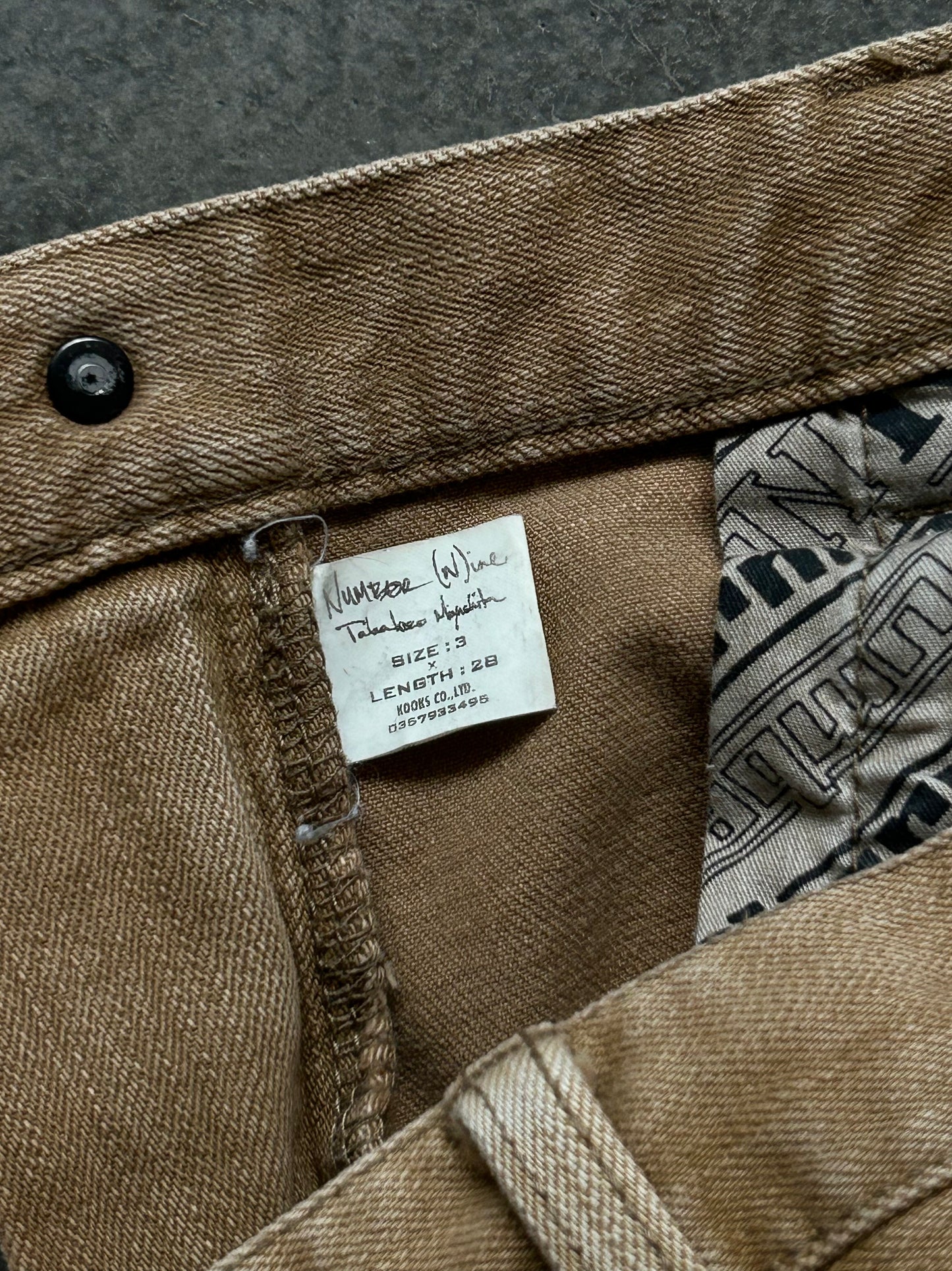 number nine skinny jeans in beige color