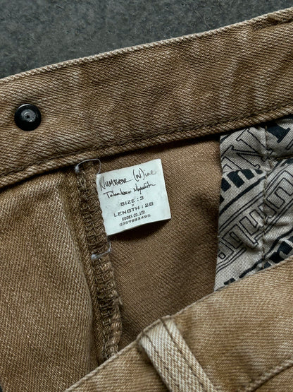 number nine skinny jeans in beige color