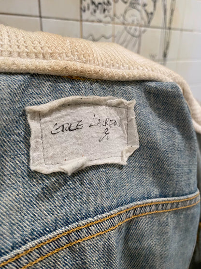 Greg Lauren Layered Hooded Denim Jacket