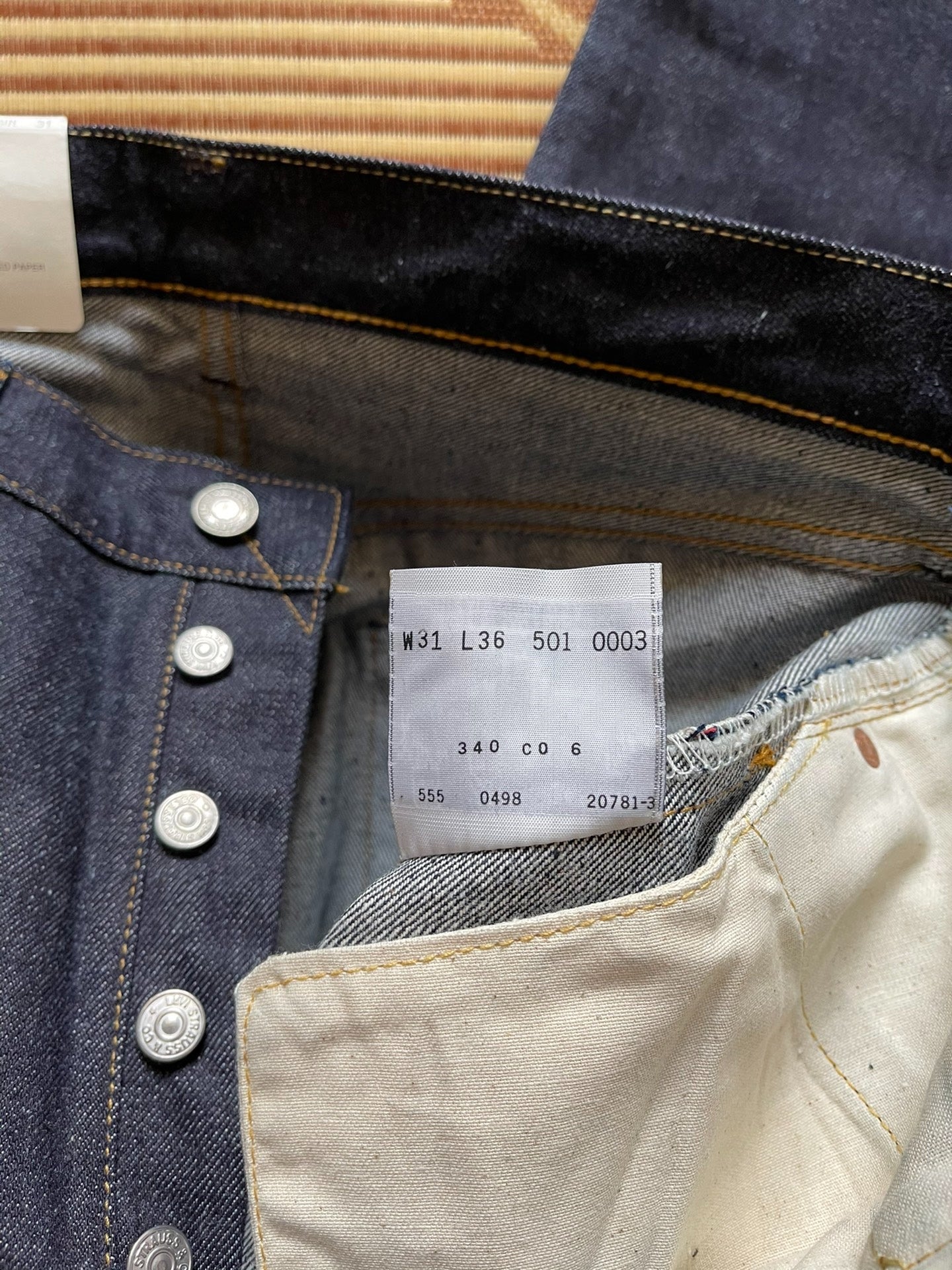 Levi's LVC 501XX Raw Denim Jeans
