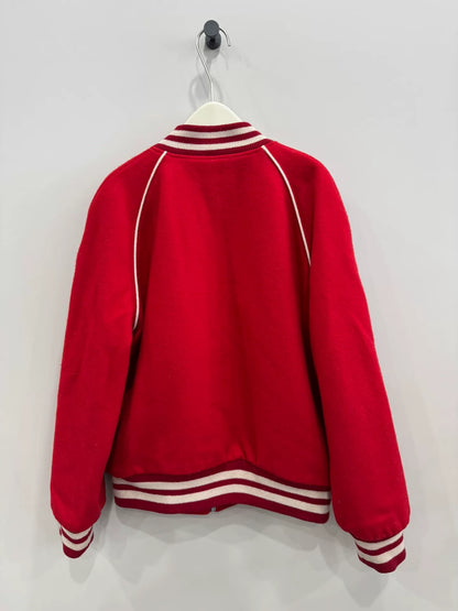 gucci wool baseball jacket with cat design