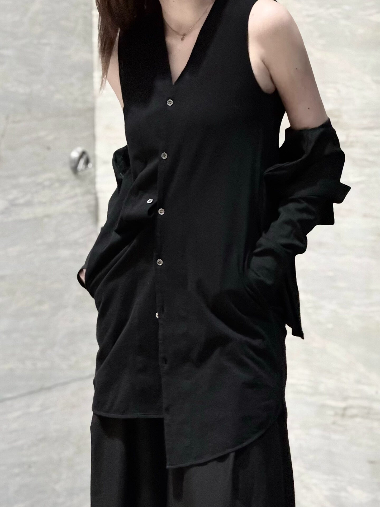 Yohji Yamamoto Double-Layer Wool Shirt Coat