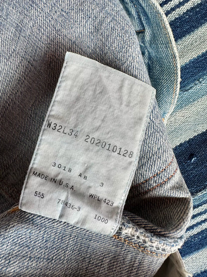 vintage levi's 555 raw denim washed pants