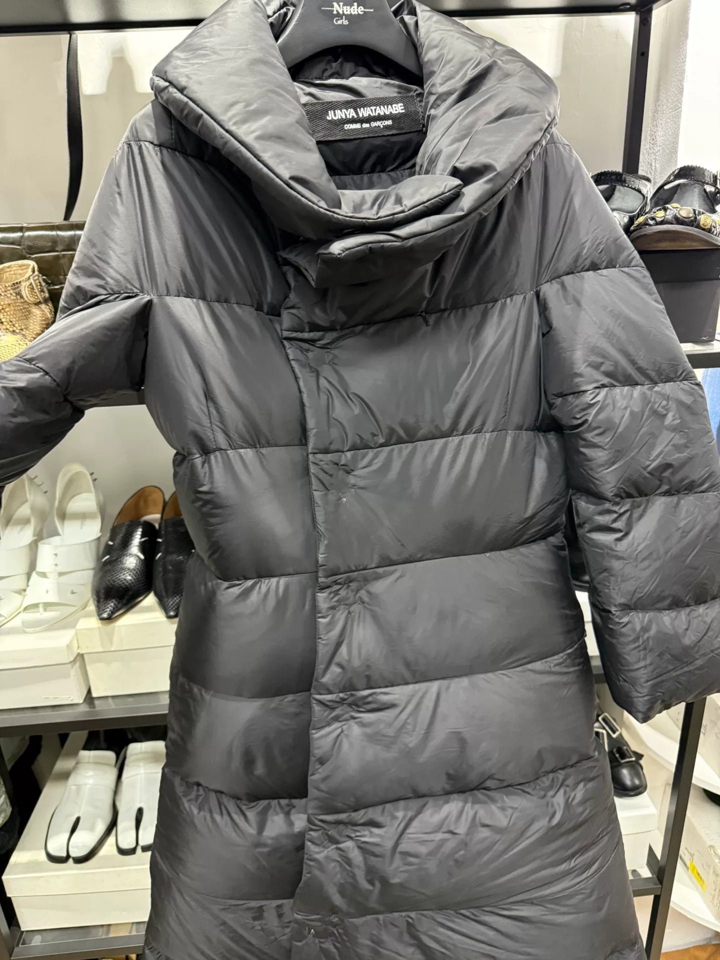 unique waist-shaped down coat