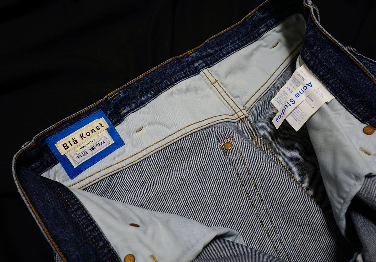 acne studios mid blue denim pants