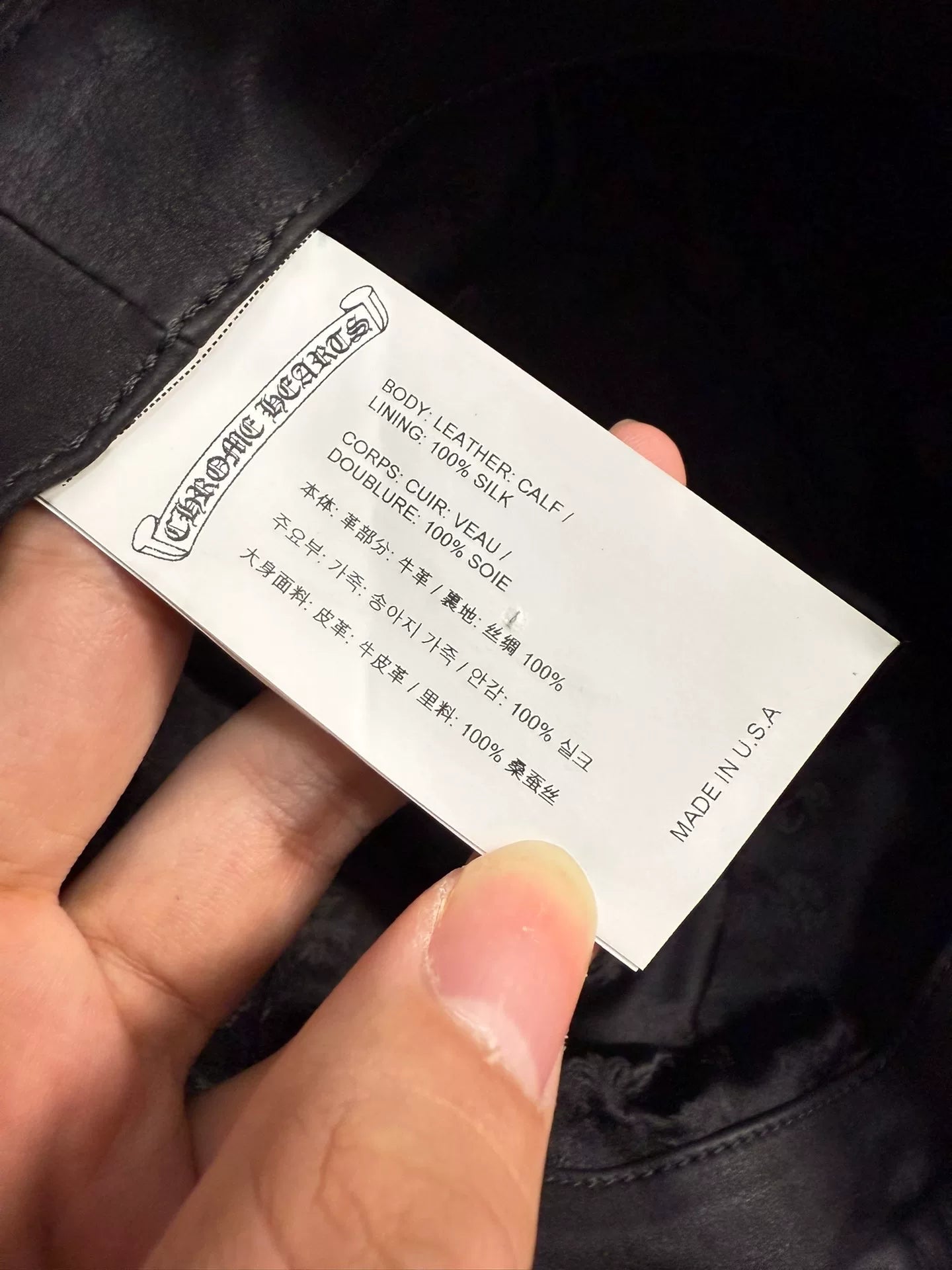 Chrome Hearts Silver Cross Leather Fisherman Hat