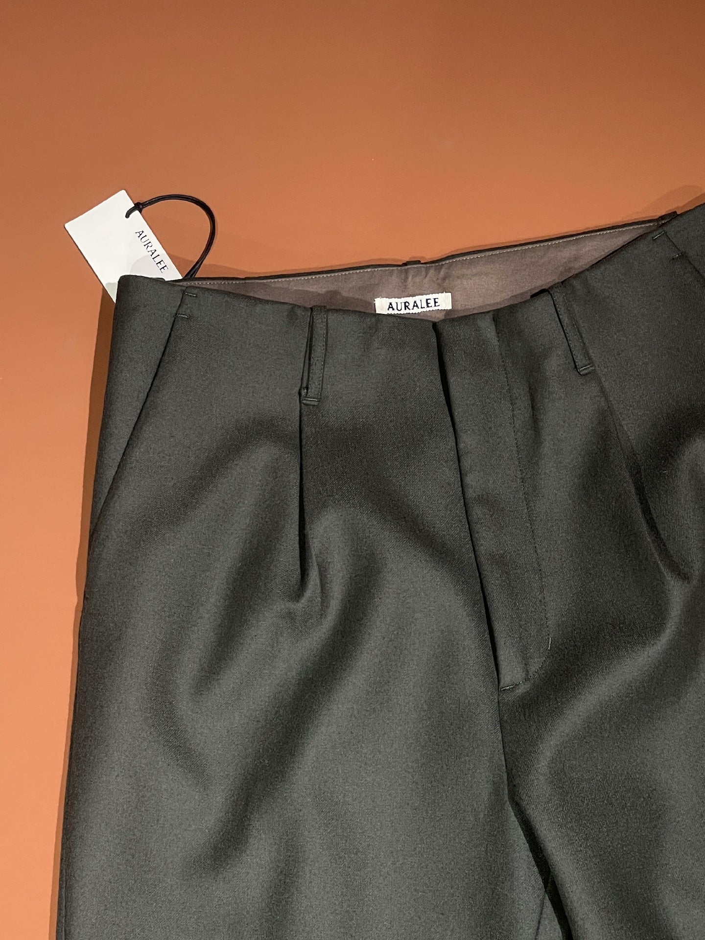 AURALEE Japanese Olive Green Wool Pants