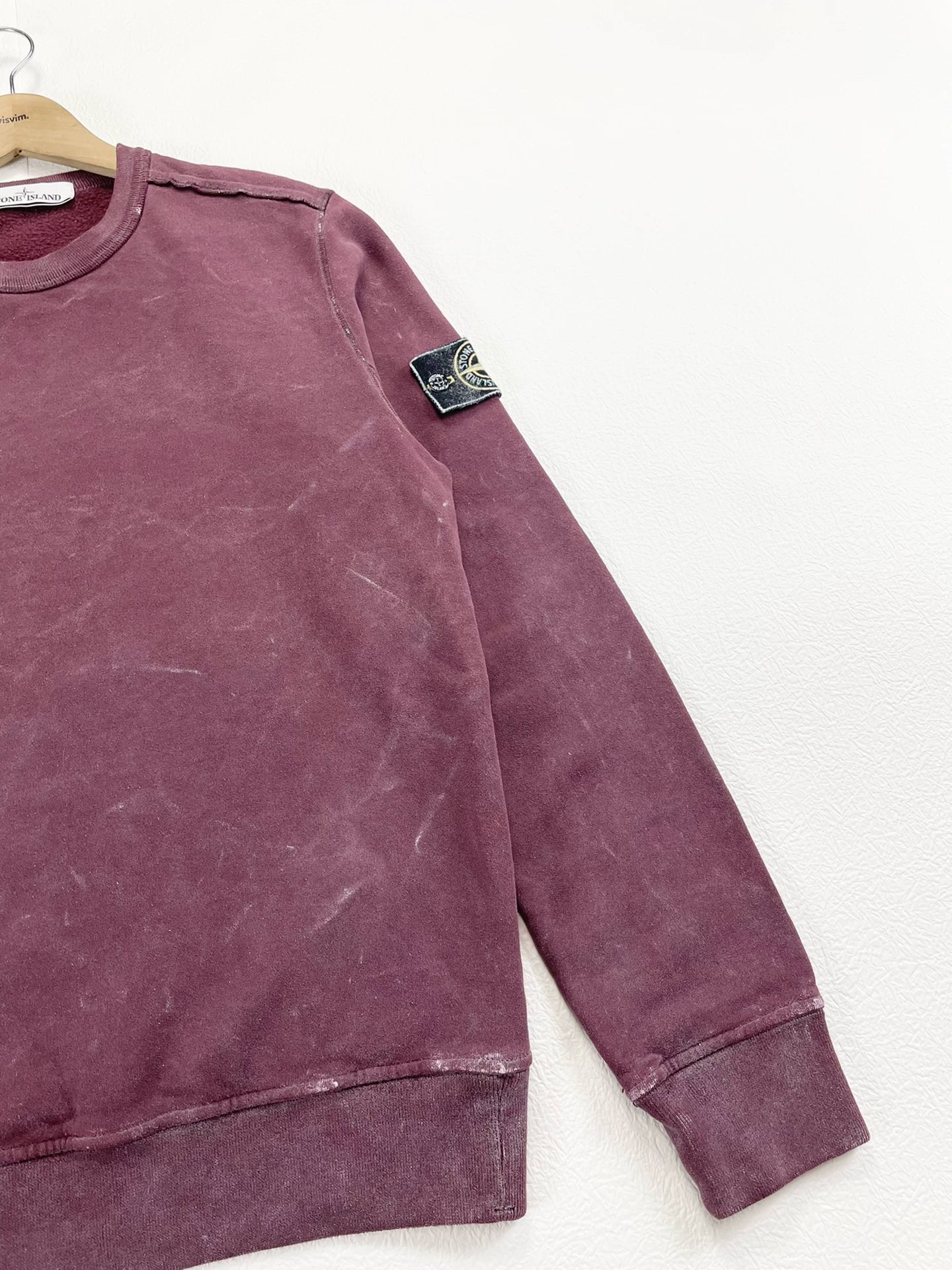 stone island purple frost effect sweatshirt