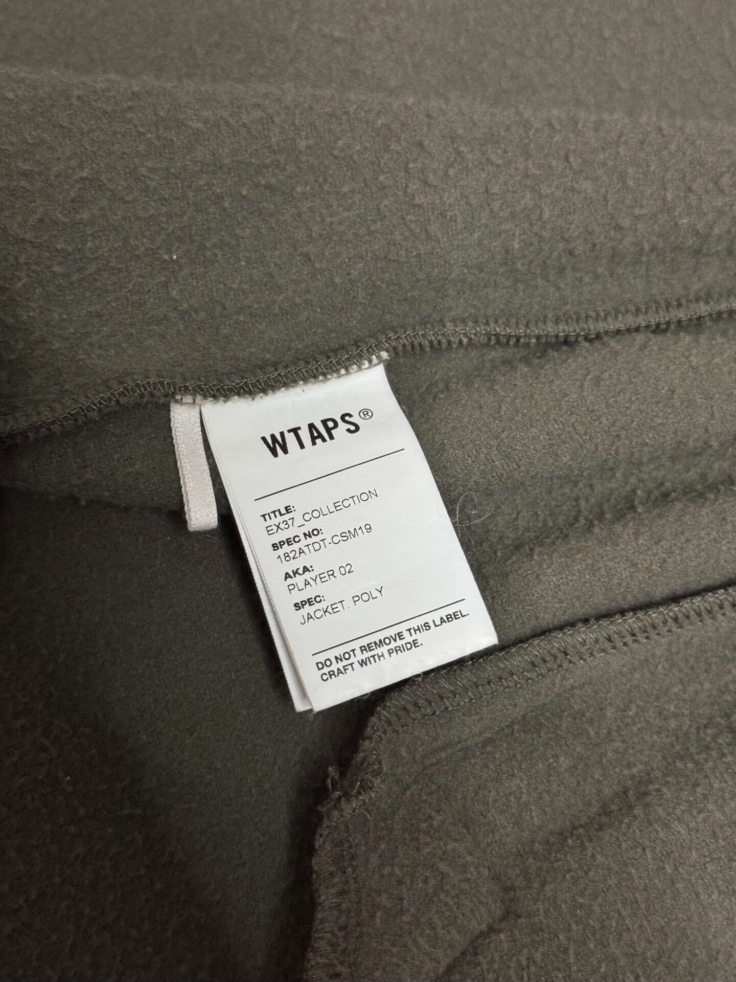 wtaps embroidered fleece pullover jacket