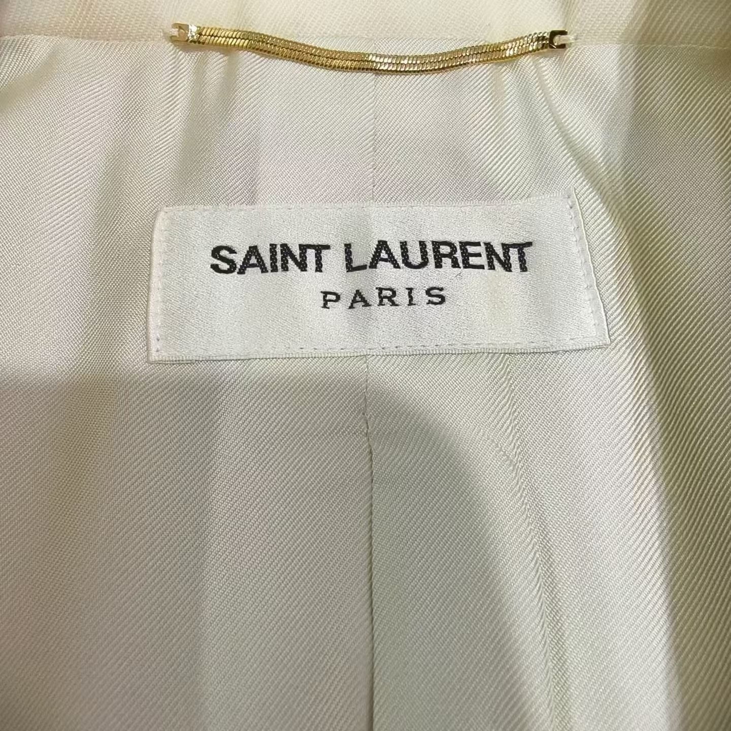 Saint Laurent White Double-Breasted Blazer