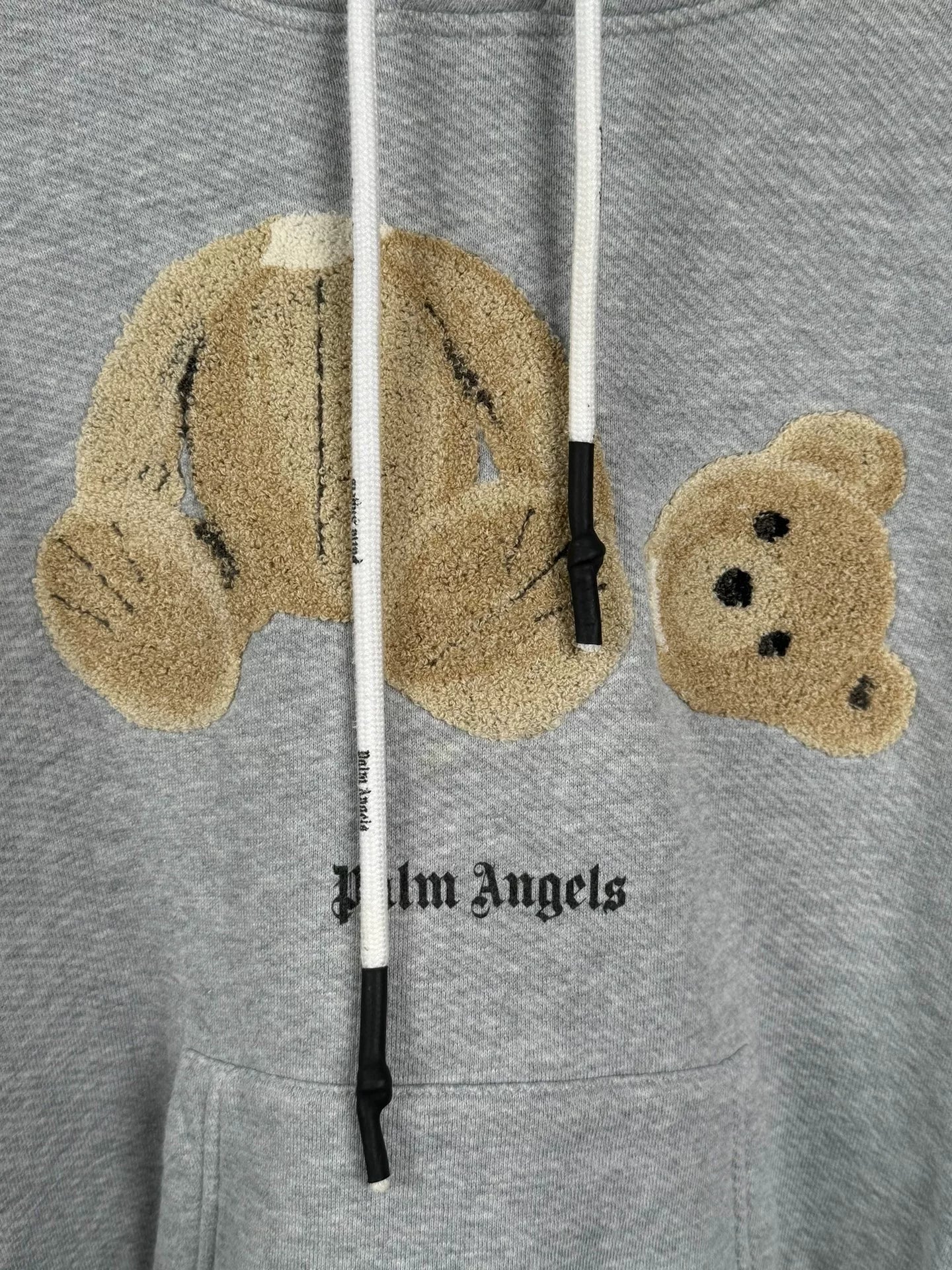 gray palm angels teddy bear hoodie