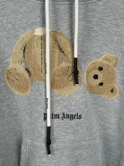 gray palm angels teddy bear hoodie