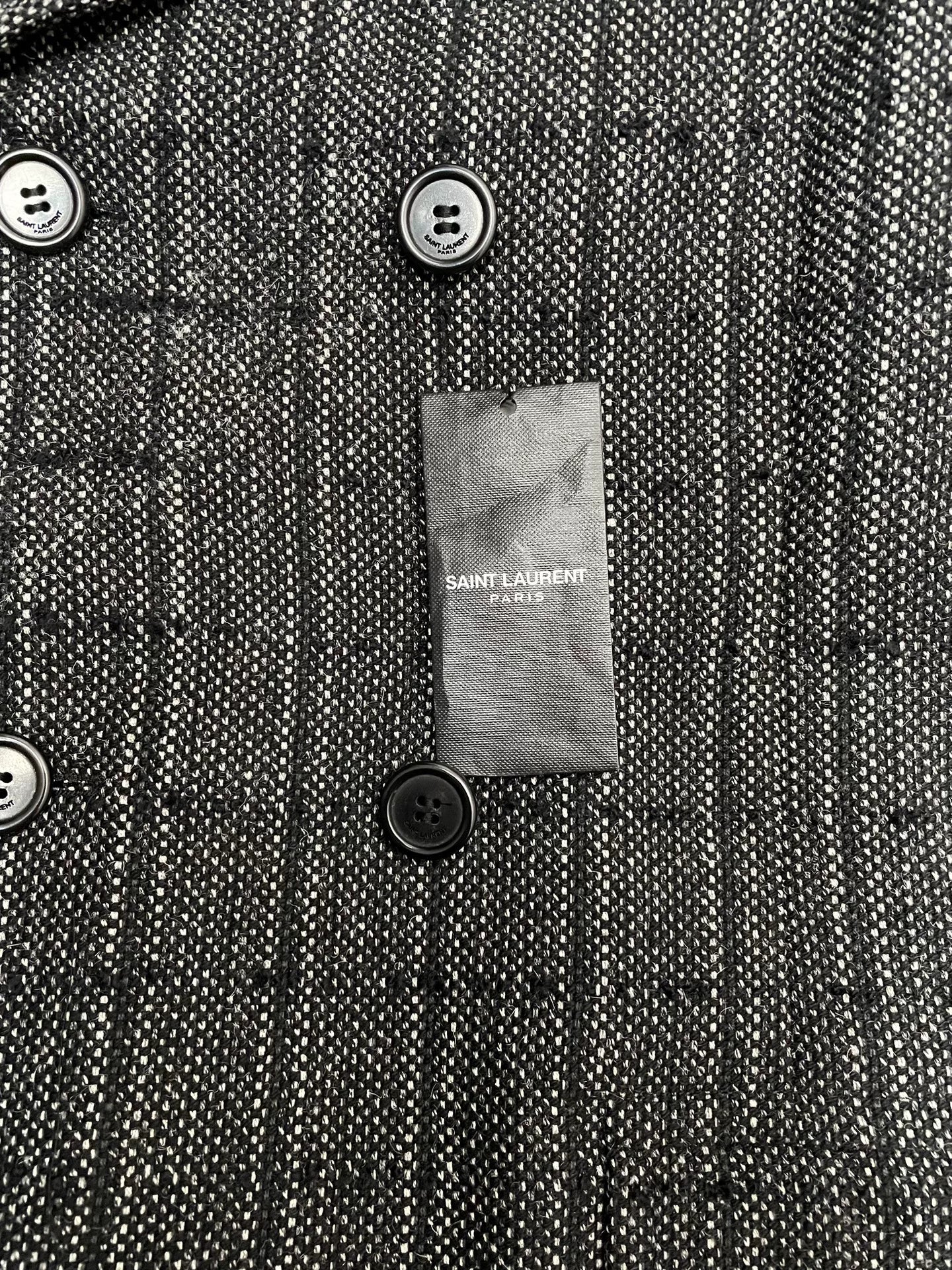 Saint Laurent Double-Breasted Checkered Coat