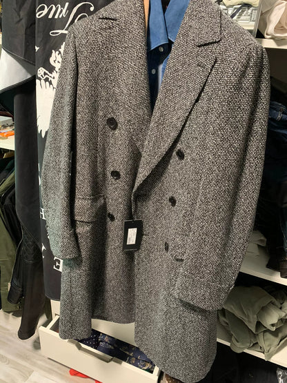 luxury black and white polo coat