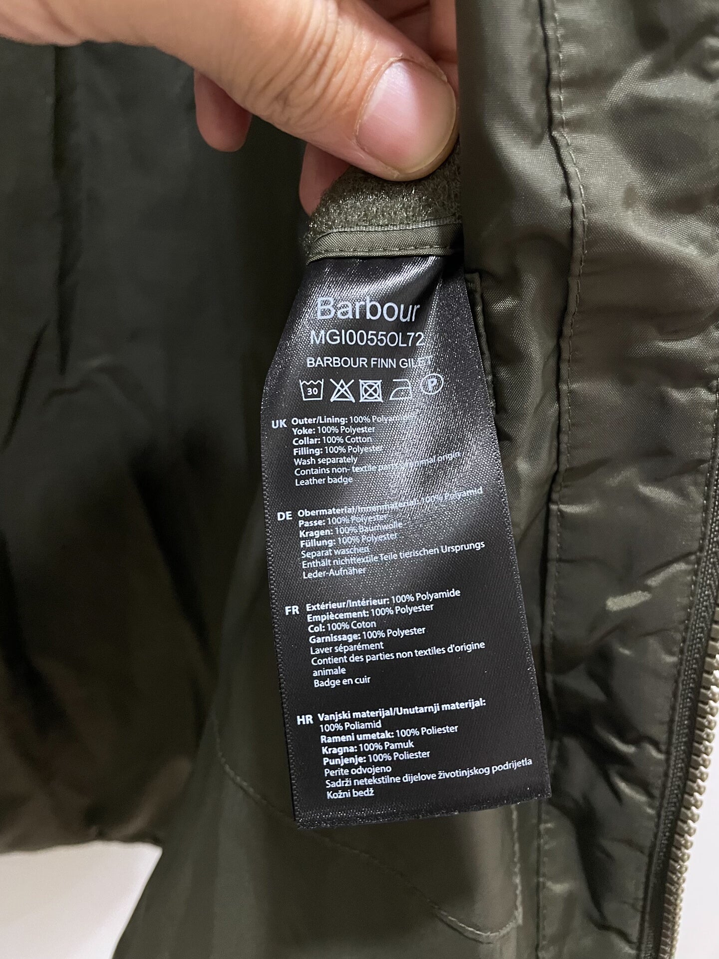 Barbour Finn Gilet in Olive Green