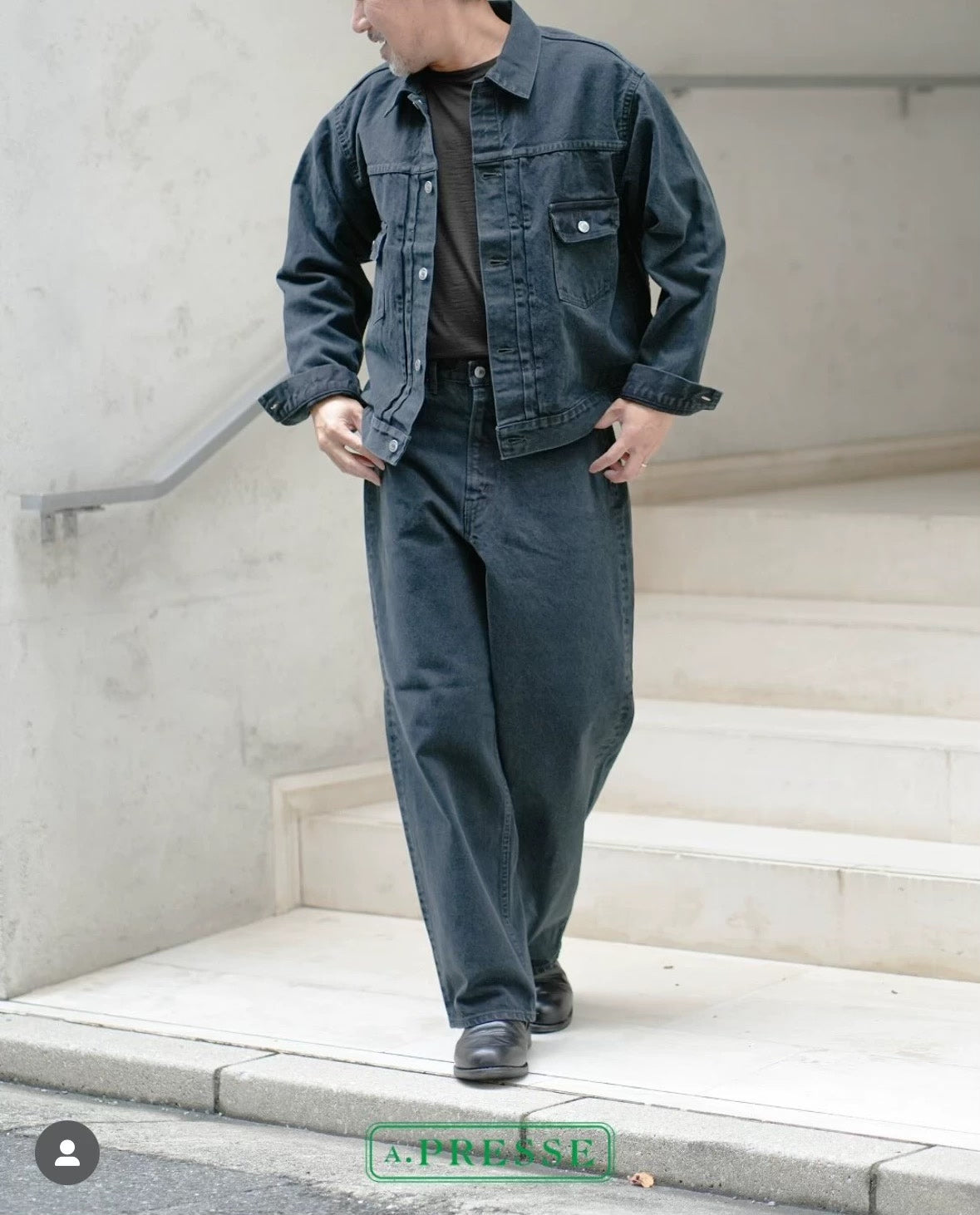APRESSE Black Denim Jacket