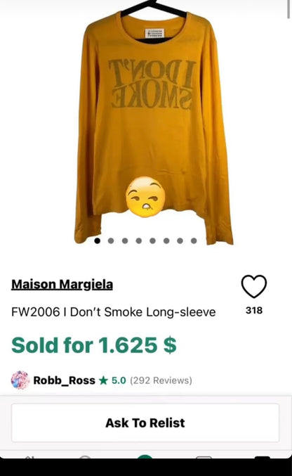 martin margiela long sleeve fitted top