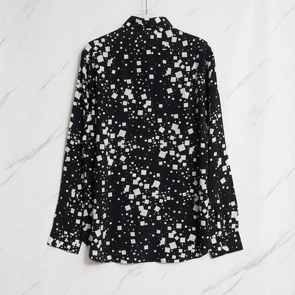Saint Laurent Men's Square-Patterned Shirt