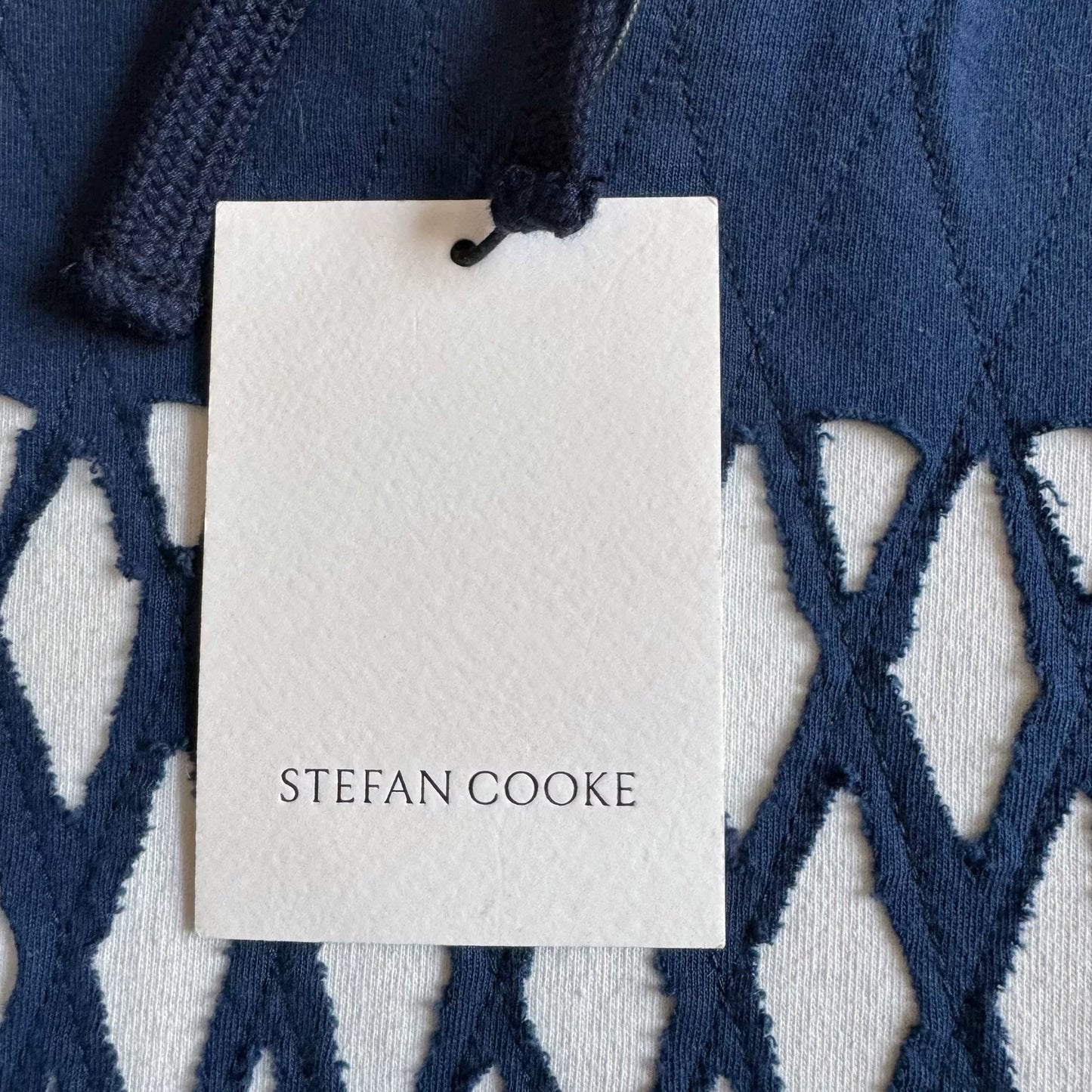 Stefan Cooke Hooded Diamond Pattern Sweatshirt