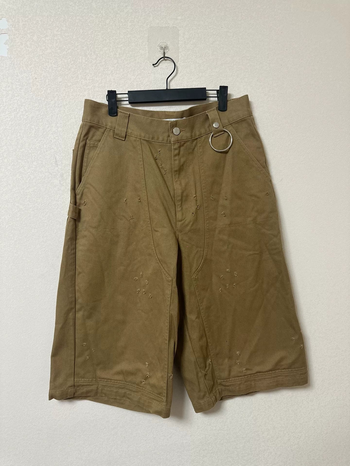 Givenchy Brown Denim Shorts with Ring Detail