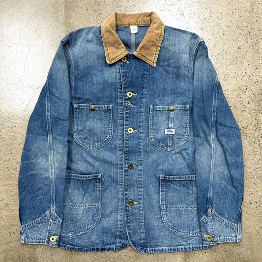 RRL Double RL Indigo Denim Jacket with Corduroy Collar