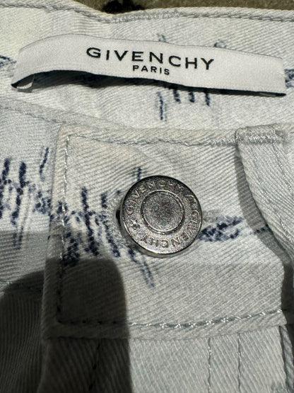 givenchy paris jesus print denim pants