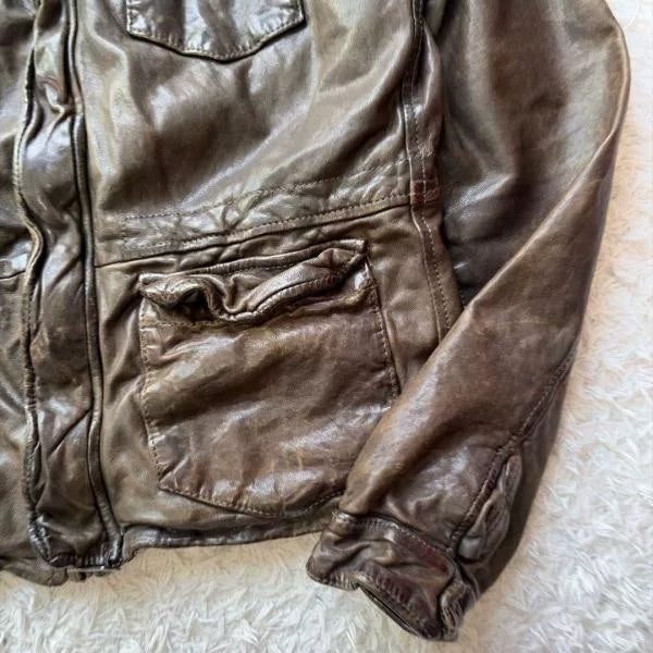 Giorgio Brato Sheepskin Leather Jacket Italy 46