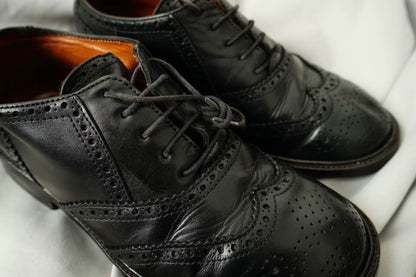Dries Van Noten Cut-Out Carved Brogue Leather Shoes