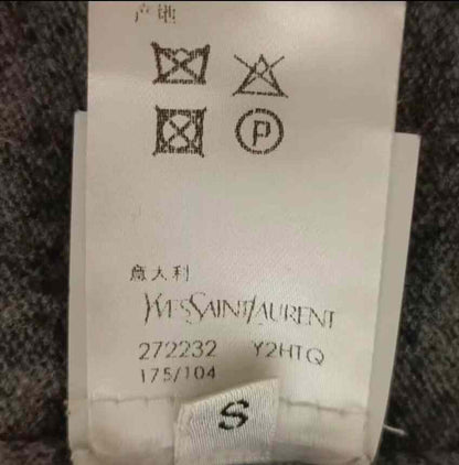 YSL Gray Wool Cable Knit Sweater