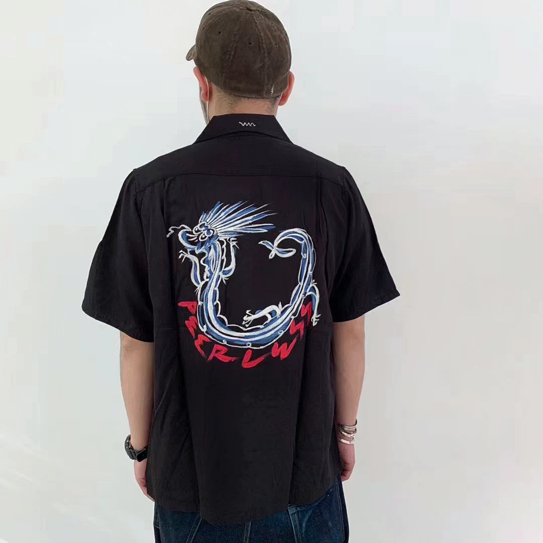 visvim free edge dragon short sleeve shirt