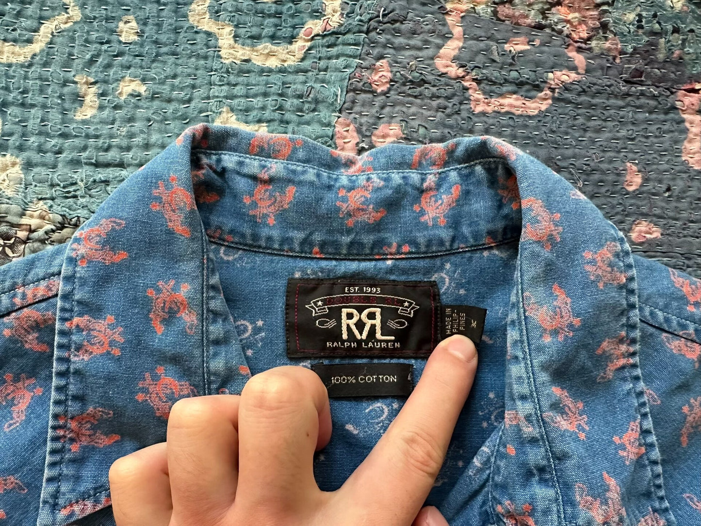 RRL Blue Dye Distressed Shirt