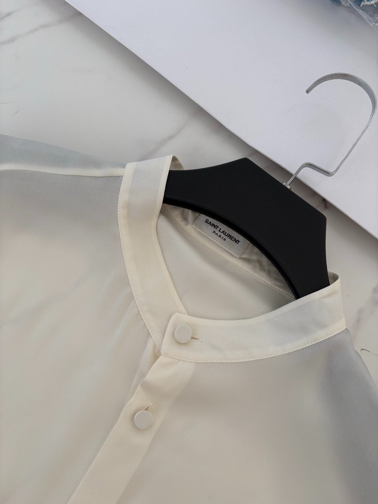Saint Laurent Men's Beige Silk Shirt